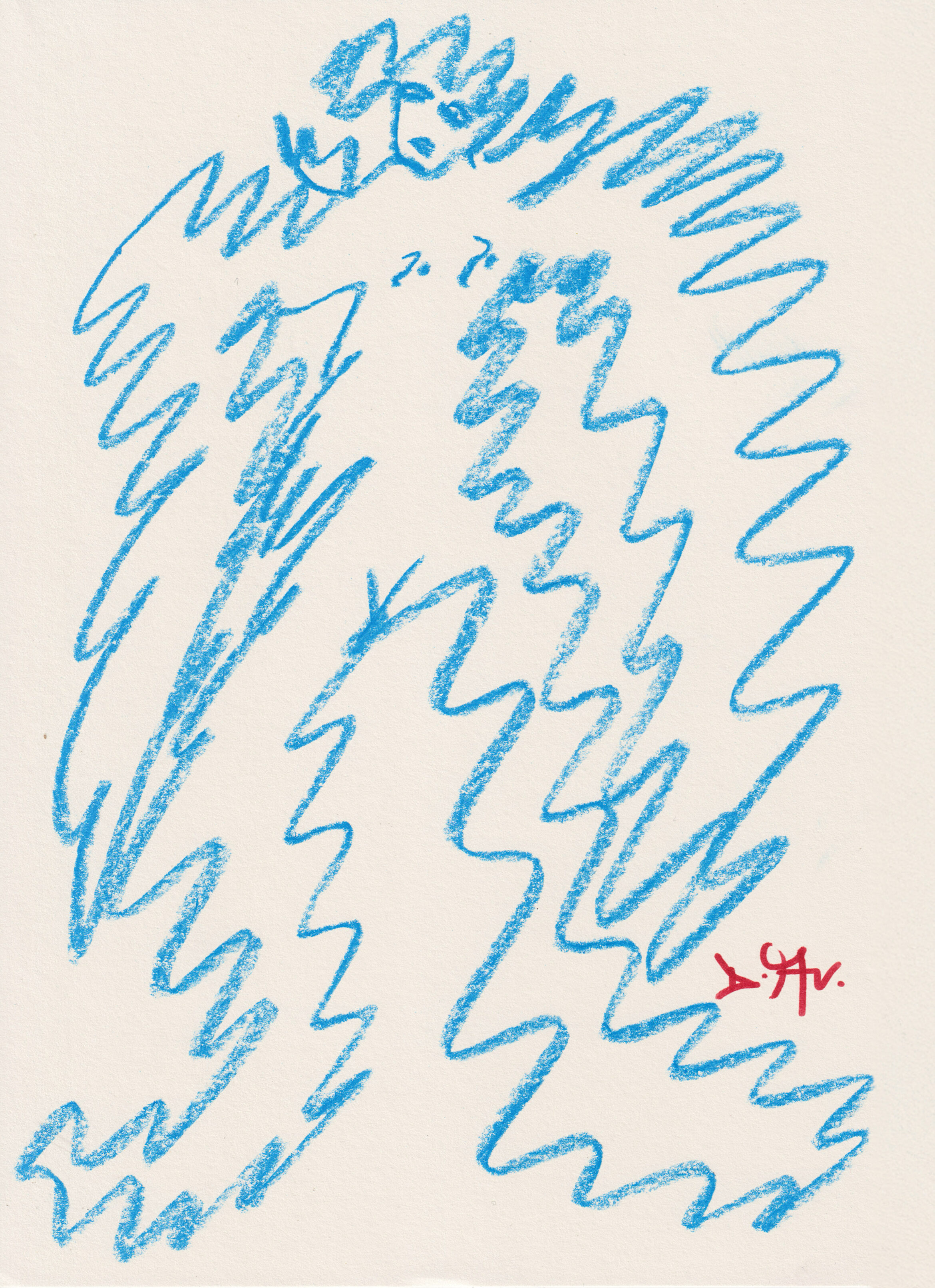 Zeichnung | Kreide | Papier | Abstrakt | Engel