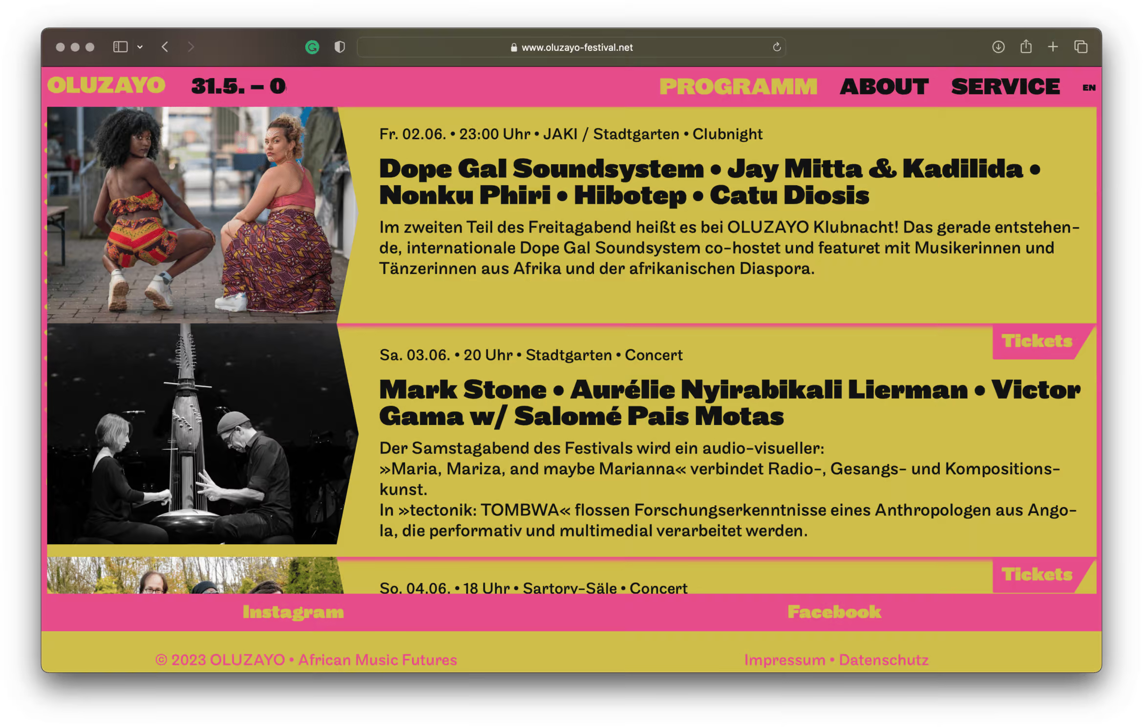 Website | UX | UI | Design | Oluzayo Festival | Webdesign | Daniel Angermann