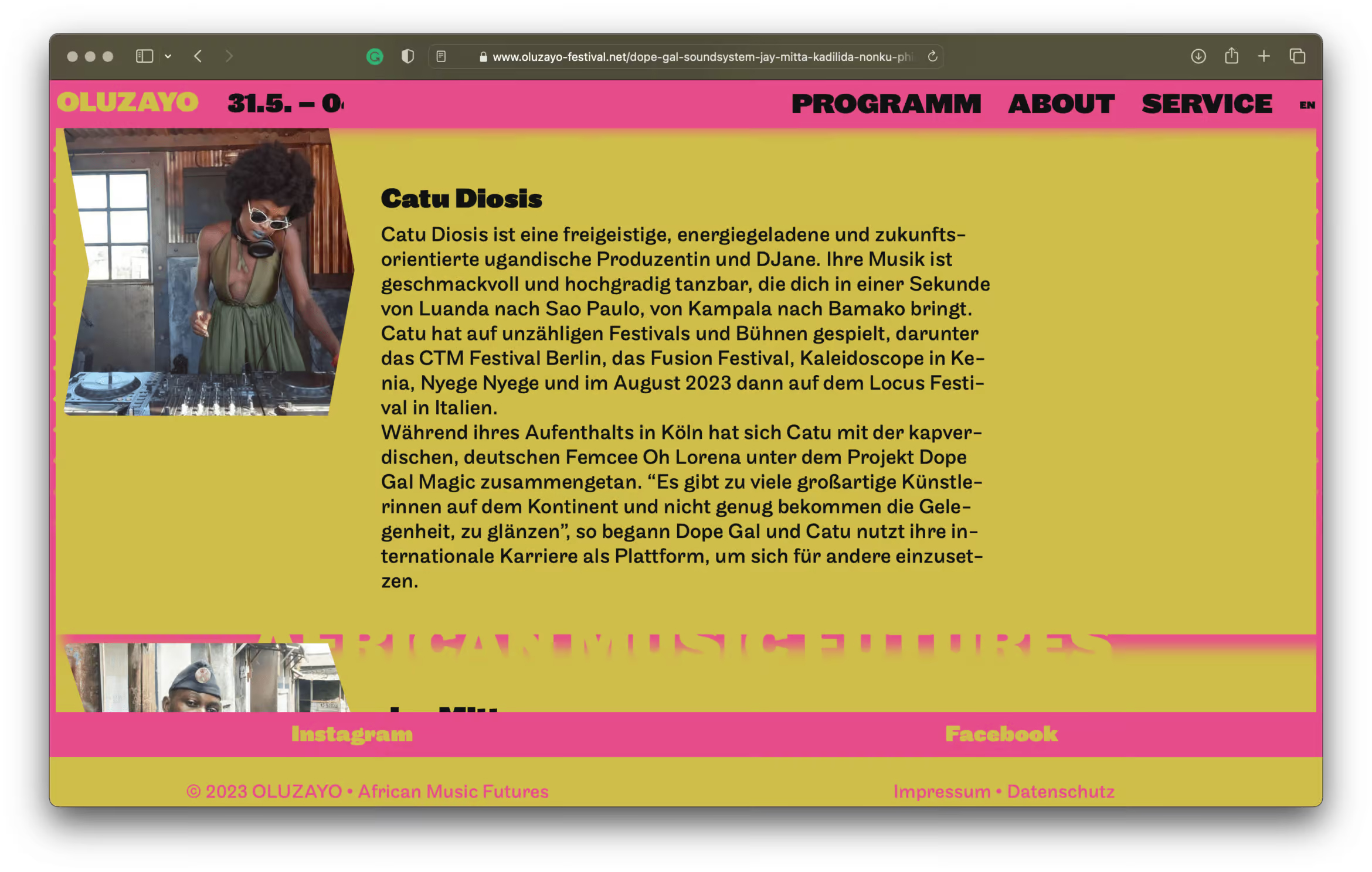 Website | UX | UI | Design | Oluzayo Festival | Webdesign | Daniel Angermann