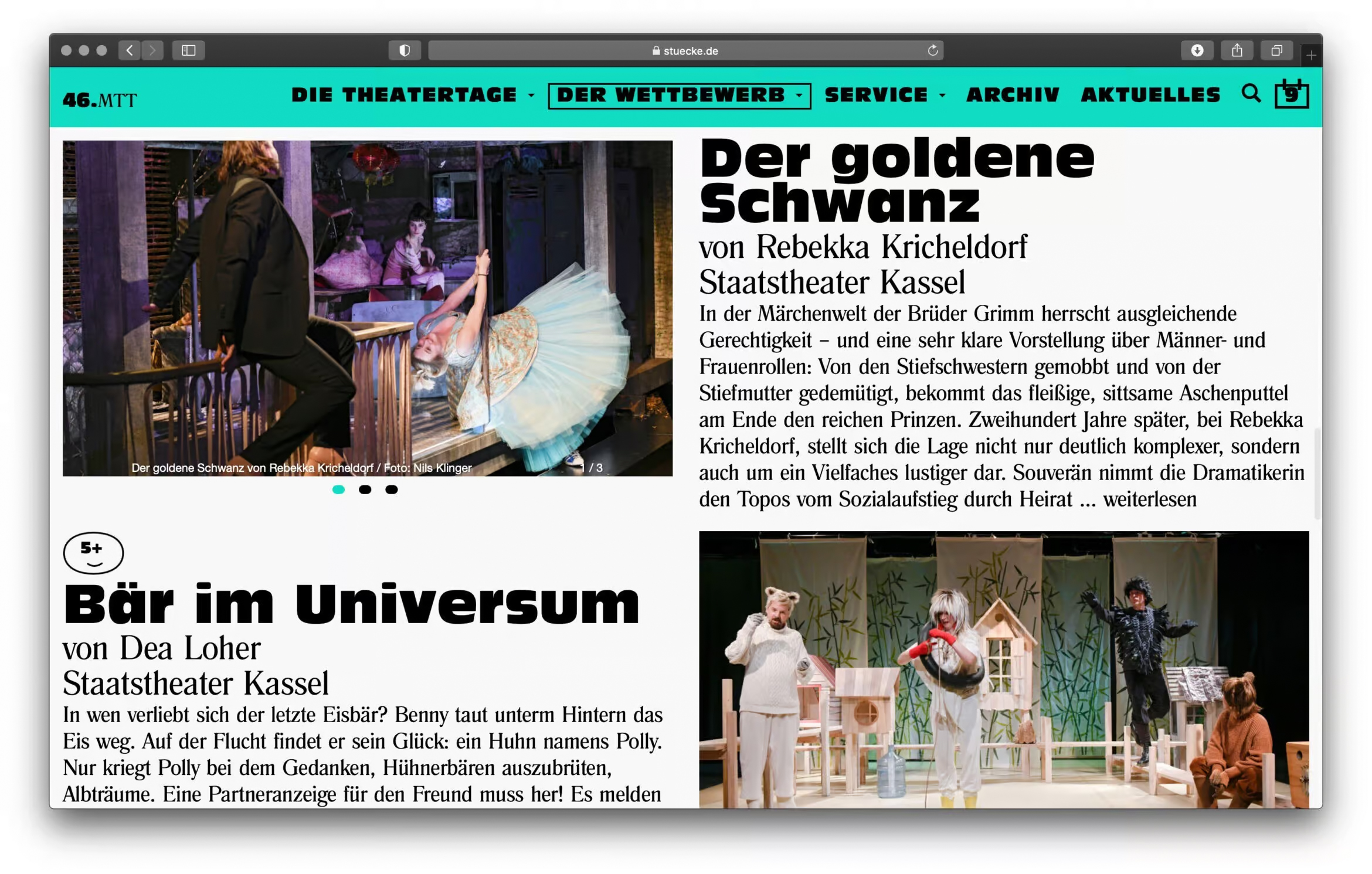 Website | UX | UI | Design | Mülheimer Theatertage | Webdesign | Daniel Angermann