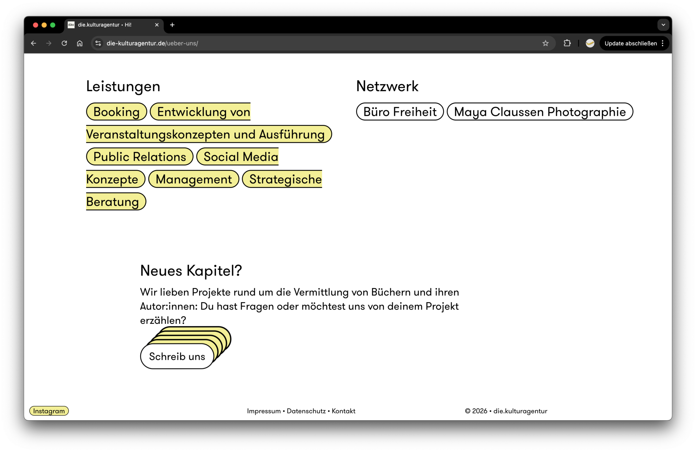 Website | UX | UI | Design | die kulturagentur | Webdesign | Daniel Angermann