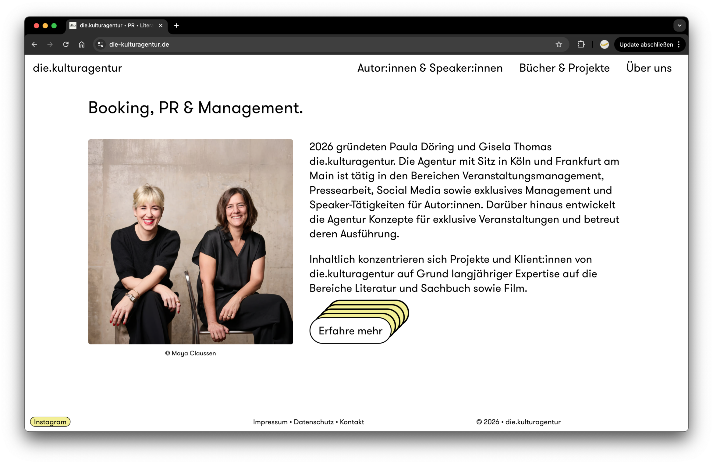 Website | UX | UI | Design | die kulturagentur | Webdesign | Daniel Angermann
