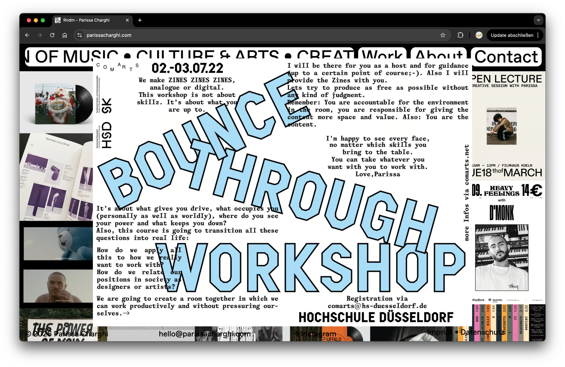 Website | UX | UI | Design | Parissa Charghi | Typography